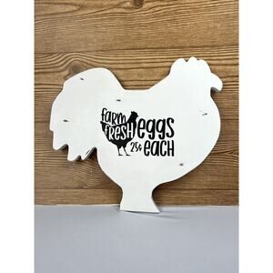 Handmade Chicken Hen Wall Decor Farm Fresh Eggs Upcycled Cutting Board